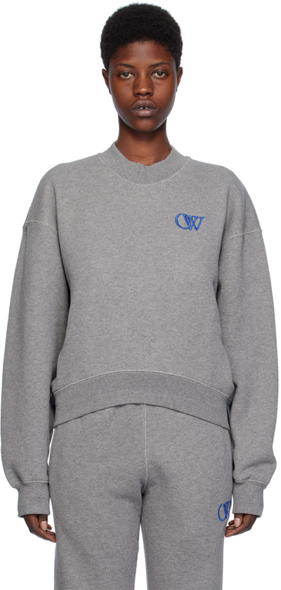 Off-white Grey Ow Over Sweatshirt In Melange Grey Nautica