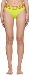 Versace Greca Border Bikini Bottoms In 2y810-mimosa+camel Y