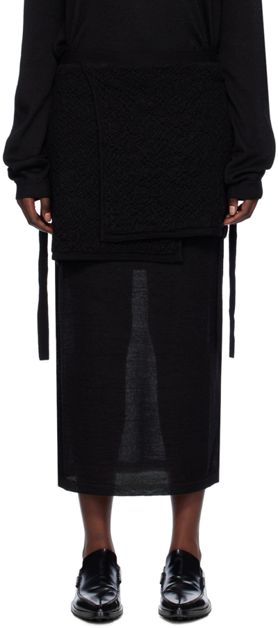 Lauren Manoogian Black Gauze Miniskirt In B01 Black