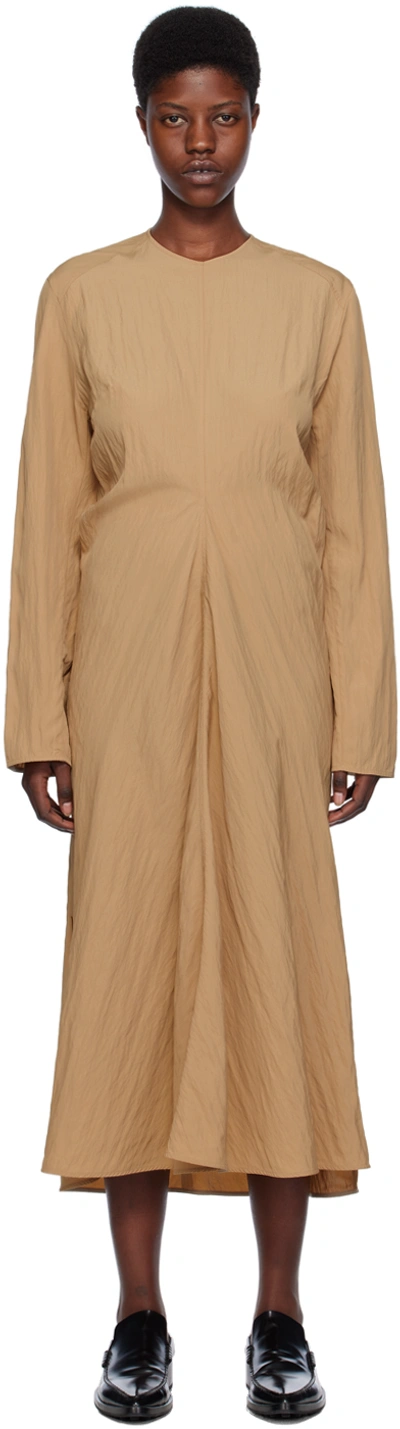 Studio Nicholson Tan Welles Midi Dress In Sand