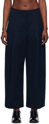 Studio Nicholson Navy Dordoni Trousers In Dark Navy