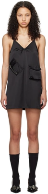 We11 Done Black Pocket Minidress In Black