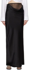 Christopher Esber Womens Bezel Quartz Ruched Jersey Maxi Skirt Black In Black