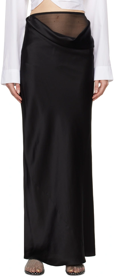 CHRISTOPHER ESBER BLACK DRIFTED MAXI SKIRT