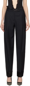 CHRISTOPHER ESBER BLACK PEGGED TROUSERS