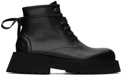 Marsèll Black Micarro Lace Up Ankle Boots In 666 Black
