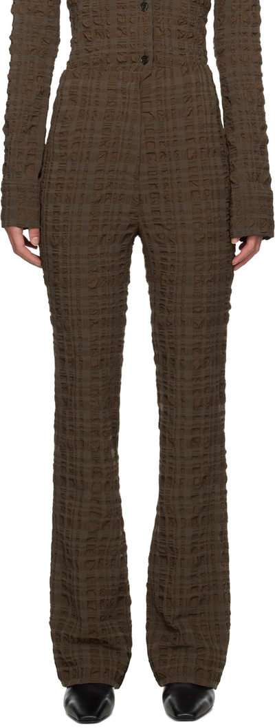 Nanushka Brown Juna Trousers In Dark Brown