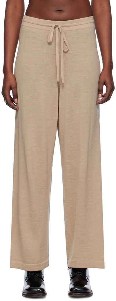 Lauren Manoogian Beige Super Fine Lounge Trousers In A01 Antique