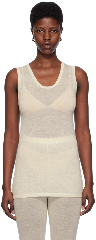 Lauren Manoogian Off-white Super Fine Tank Top In Rw01 Raw White