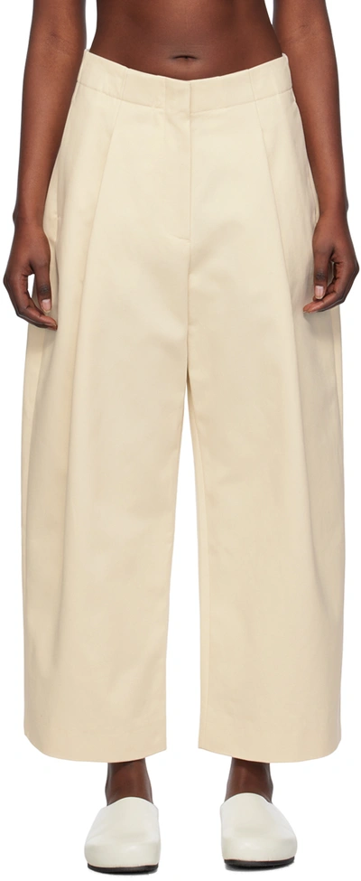 Studio Nicholson Off-white Dordoni Trousers In Cream