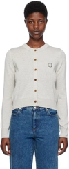 Maison Kitsuné Gray Bold Fox Head Cardigan In H120 Light Grey