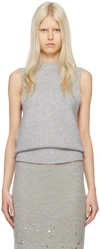 Christopher Esber Divider Cut-out Cashmere Vest In Grey Melange