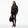 ALEXANDER WANG LEATHER JEAN JACKET WITH BELTED WAIST