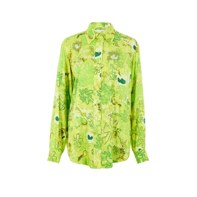 Collina Strada Printed Silk Shirt In Green