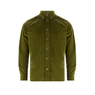 Tommy Hilfiger Flex Solid Mens Corduroy Shirt In Putting Green