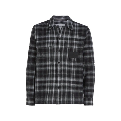 Calvin Klein Cotton Check Shirt In Black