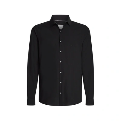 Calvin Klein Slim-fit Cotton Shirt In Black