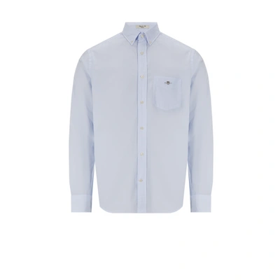 Gant Striped Cotton Shirt In Blue