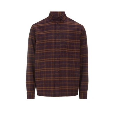 Saison 1865 Cotton Check Shirt In Brown