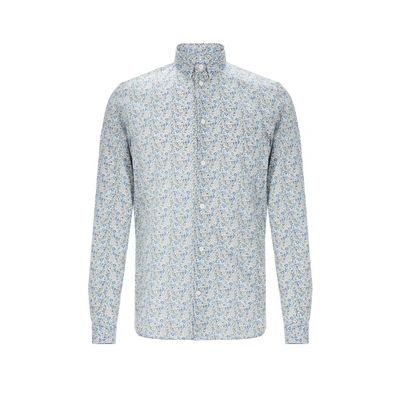 Au Printemps Paris Liberty-print Cotton Shirt In Blue