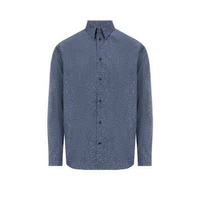 Au Printemps Paris Printed Cotton Shirt In Blue