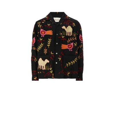 Baziszt Embroidered Wool Shirt In Black