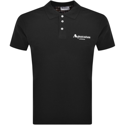 Aquascutum Logo Polo T Shirt Black