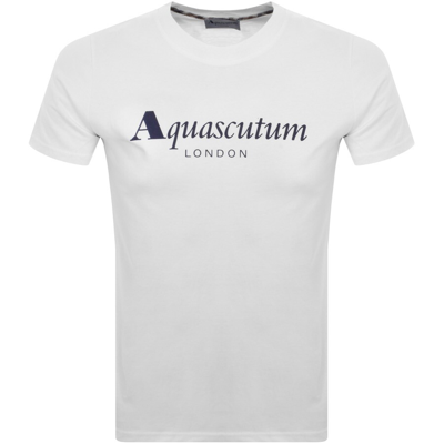 Aquascutum Logo T Shirt White