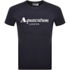 Aquascutum Logo T Shirt Navy In Navy