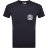 Aquascutum Logo T Shirt Navy In Navy