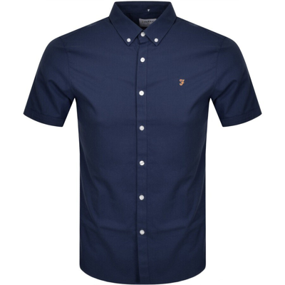 Farah Vintage Brewer Slim Short Sleeve Shirt Navy