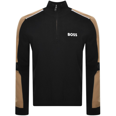 Boss Athleisure Boss Zelchior Half Zip Knit Jumper Black