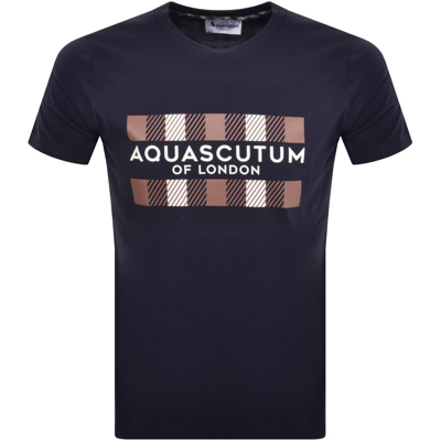 Aquascutum Logo T Shirt Navy