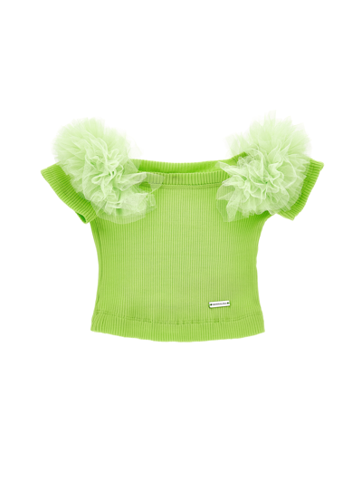Monnalisa Kids'   Viscose Tulle Top In Evening Primerose