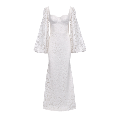 Lily Was Here Lace Dress With Wide Sleeves In White