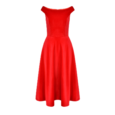 Lily Was Here Velvet Midi Cocktail Dress In Red
