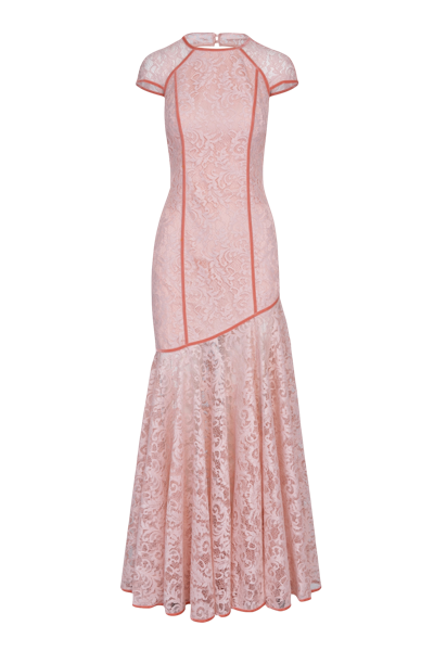 Lily Was Here Stylish Dress With Embroidered Lace In Pink