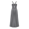 LILY WAS HERE ELEGANT WHITE AND BLACK VICHY CHECKERED DRESS
