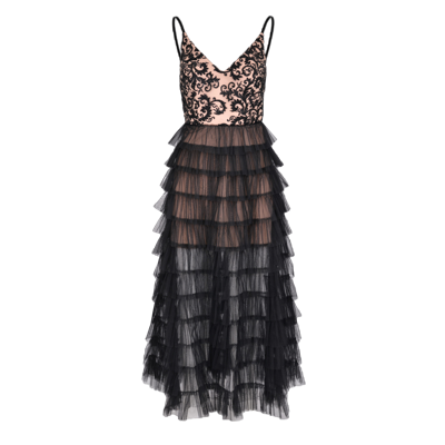 Lily Was Here Tulle Dress With Beaded Corset In Black