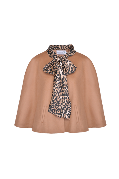 Lily Was Here Wool Cape With Leopard Sash