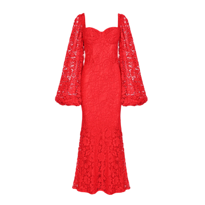 Lily Was Here Red Lace Dress With Sleeves