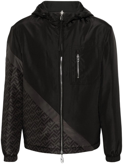 Fendi Black Ff-print Reversible Windbreaker