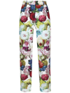DOLCE & GABBANA COTTON PANTS WITH FLOWER PRINT