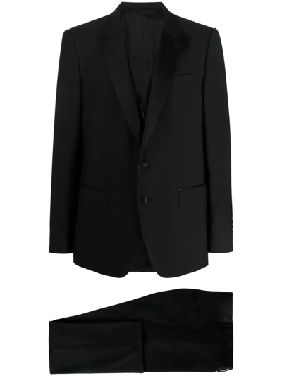 Dolce & Gabbana Single-breasted Wool Tuxedo Suit In Black