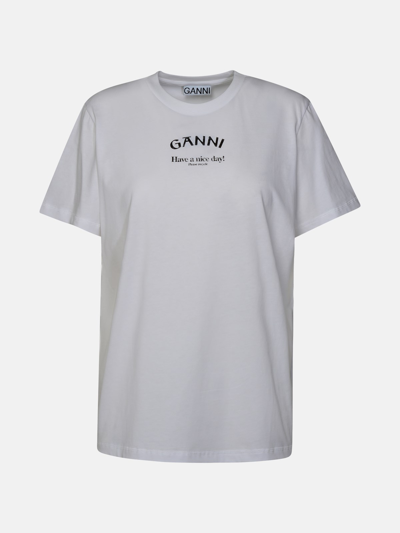 Ganni Relaxed O-neck T-shirt – 亮白 In White