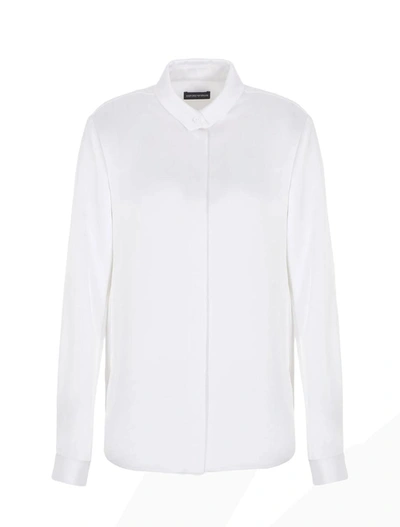 Ea7 Emporio Armani Shirts In Bianco Seta