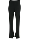 Jw Anderson Front-slit Straight Pants In Black