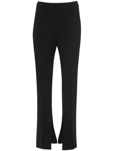 Jw Anderson Front-slit Straight-leg Trousers In Black