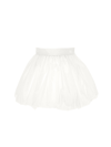 Monnalisa Puffball Taffeta Skirt In Cream