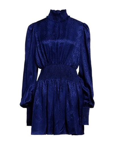 Balmain Woman Mini Dress Blue Size 10 Silk